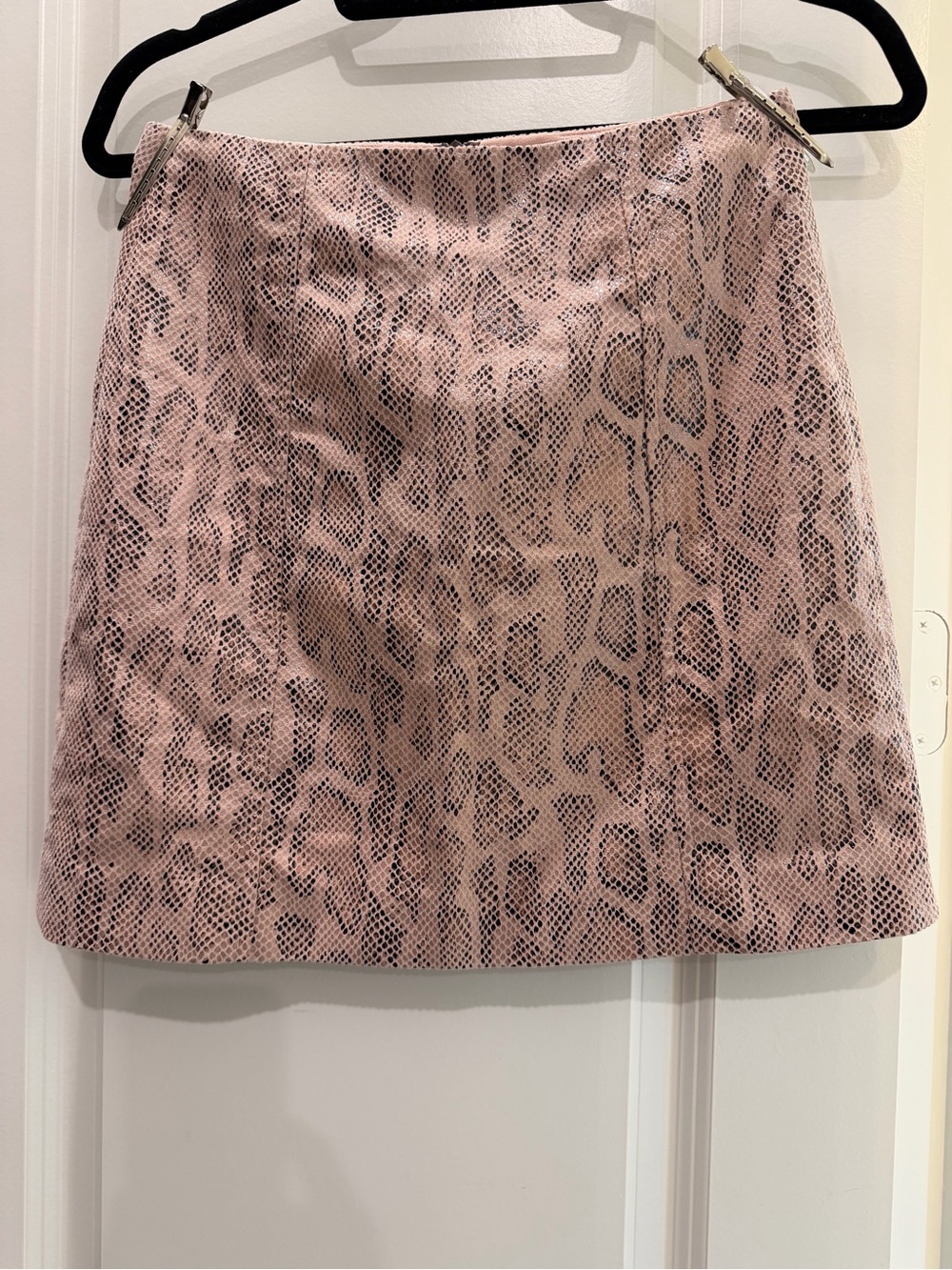 Fate Pink Snake-Print Mini Skirt